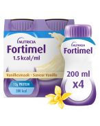 Fortimel 1.5kcal Arôme Vanille Complément Nutritionnel Dénutrition Bouteilles | 4 x 200 ml