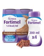 Fortimel 1.5kcal Arôme Chocolat Complément Nutritionnel Dénutrition Bouteilles | 4 x 200 ml