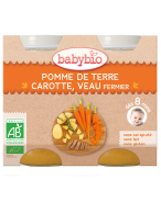 Babybio Pommes de Terre-Carotte-Veau | 2 x 200 g