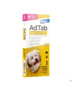 Elanco AdTab pour Chiens > 2,5-5,5 kg | 3 comprimés à croquer