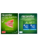 Nicorette Combinaison Freshmint 2 mg + Invisi Patch 25 mg | 2 x 40 comprimés à sucer + 28 pièces