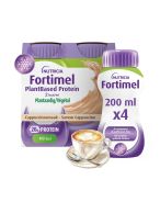 Nutricia Fortimel PlantBased Protein 2 Kcal Saveur Cappuccino Complément Nutritionnel Dénutrition Bouteilles | 4 x 200 ml