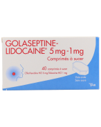 Golaseptine-Lidocaine 5 mg - 1 mg | 40 comprimés à sucer