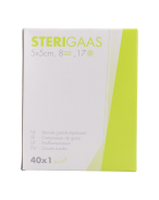 Sterigaas Compresse de Gaze Stérile 8 Plis 5 x 5 cm | 40 pièces