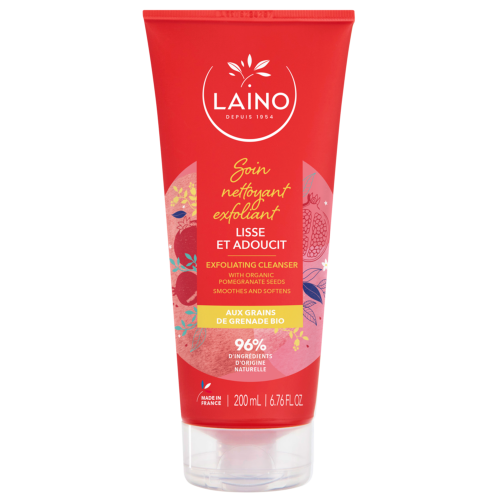 Laino Soin Nettoyant Exfoliant Grains de Grenade Bio | 200 ml