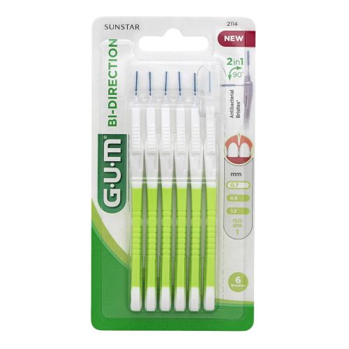 GUM Bi-Direction Brossettes Interdentaires 0,7 mm | 6 pièces