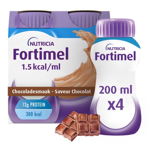 Fortimel 1.5kcal Arôme Chocolat Complément Nutritionnel Dénutrition Bouteilles | 4 x 200 ml