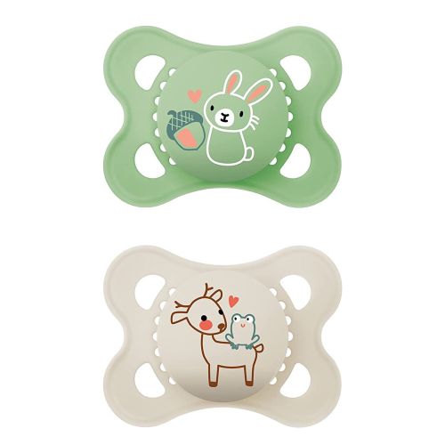MAM Sucette Original Pure Silicone 0-6 Mois Peppermint & Cotton | 2 pièces