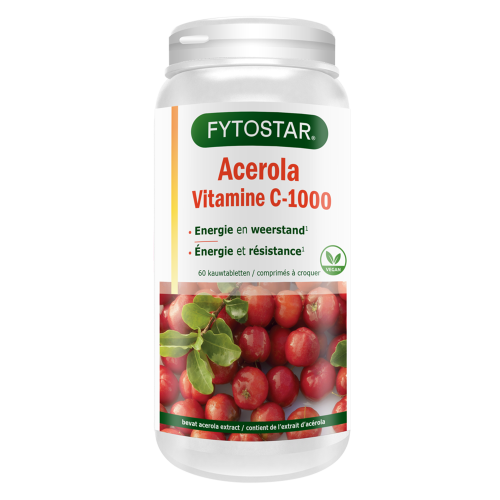 Fytostar Vitamine C-1000 Acerola | 60 comprimés à croquer