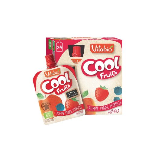 Vitabio Cool Fruits Pomme-Fraise-Myrtille | 4 x 90 g