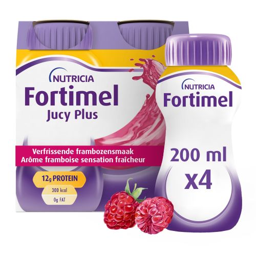 Fortimel Jucy Plus Arôme Framboise Sensation Fraîcheur | 4 x 200 ml
