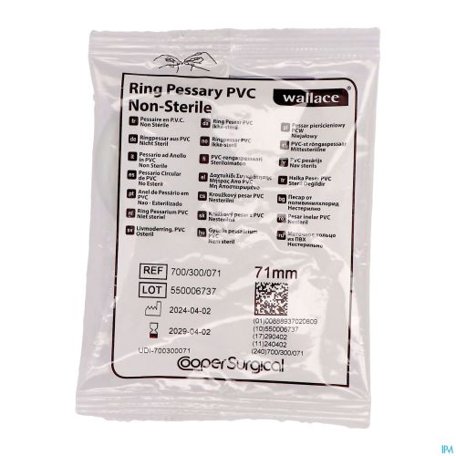 Smiths Medical Wallace Pessaire en PVC 71 mm | 1 pièce
