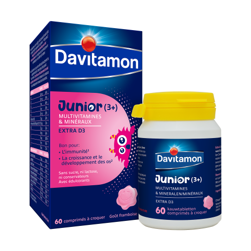 Davitamon Junior Framboise | 60 comprimés à croquer