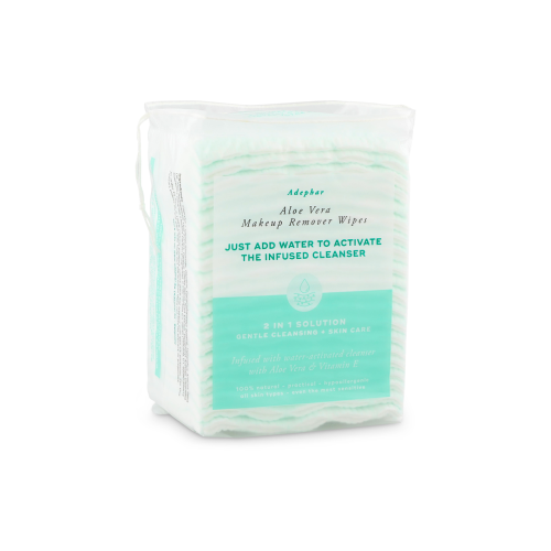 Adephar Makeup Remover Wipes 2 in 1 Aloès | 40 pièces