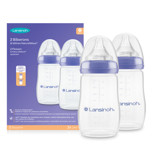 Lansinoh NaturalWave Biberon 240 ml + Tétine M | 2 pièces