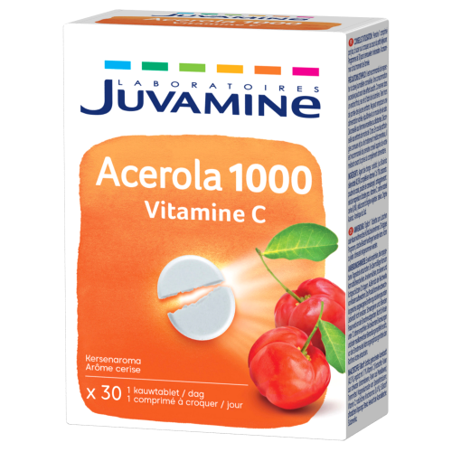 Juvamine Acerola 1000 Vitamine C | 30 comprims  croquer | PharmaMarket