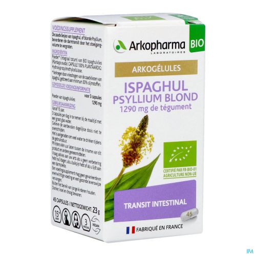 Arkopharma Arkogélules Ispaghul Blonde Psyllium Bio | 45 gélules ...